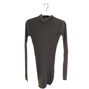 Helmet Lang Green Ribbed Turtleneck - Size Small